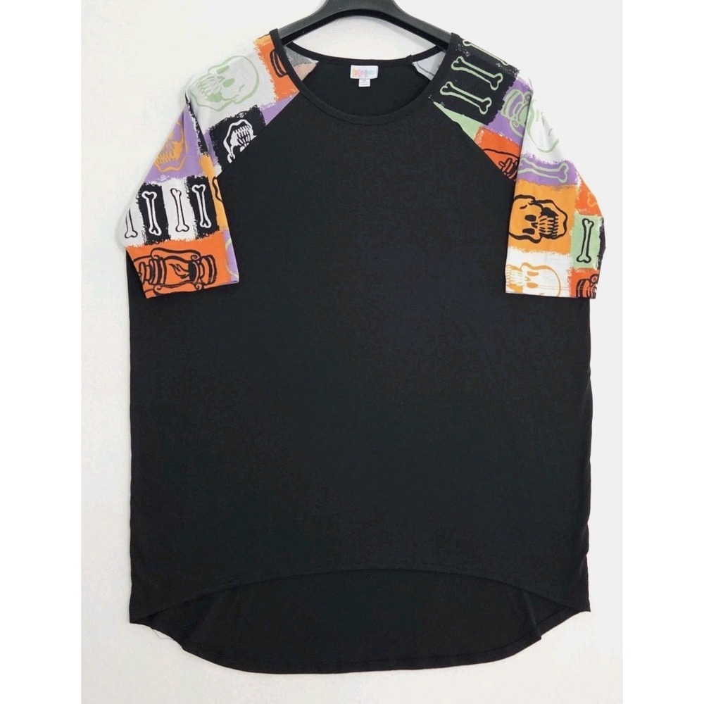 Lularoe Halloween Top 3/4 Sleeve Irma M Black Skeleton Halloween